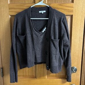 Madewell Charcoal Cardigan and Sweater Set